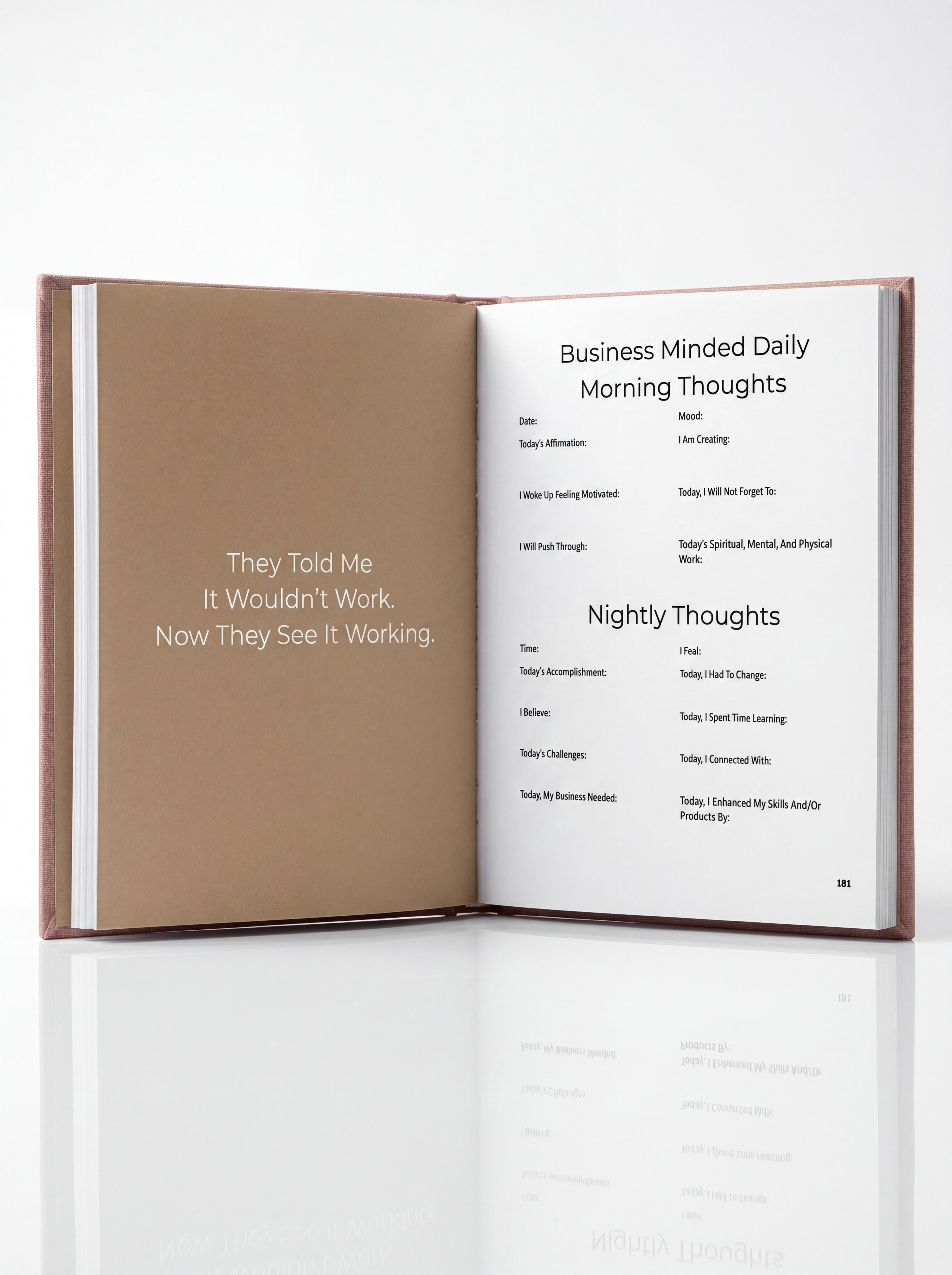Entrepreneur planning guided journal titled Business Minded for women