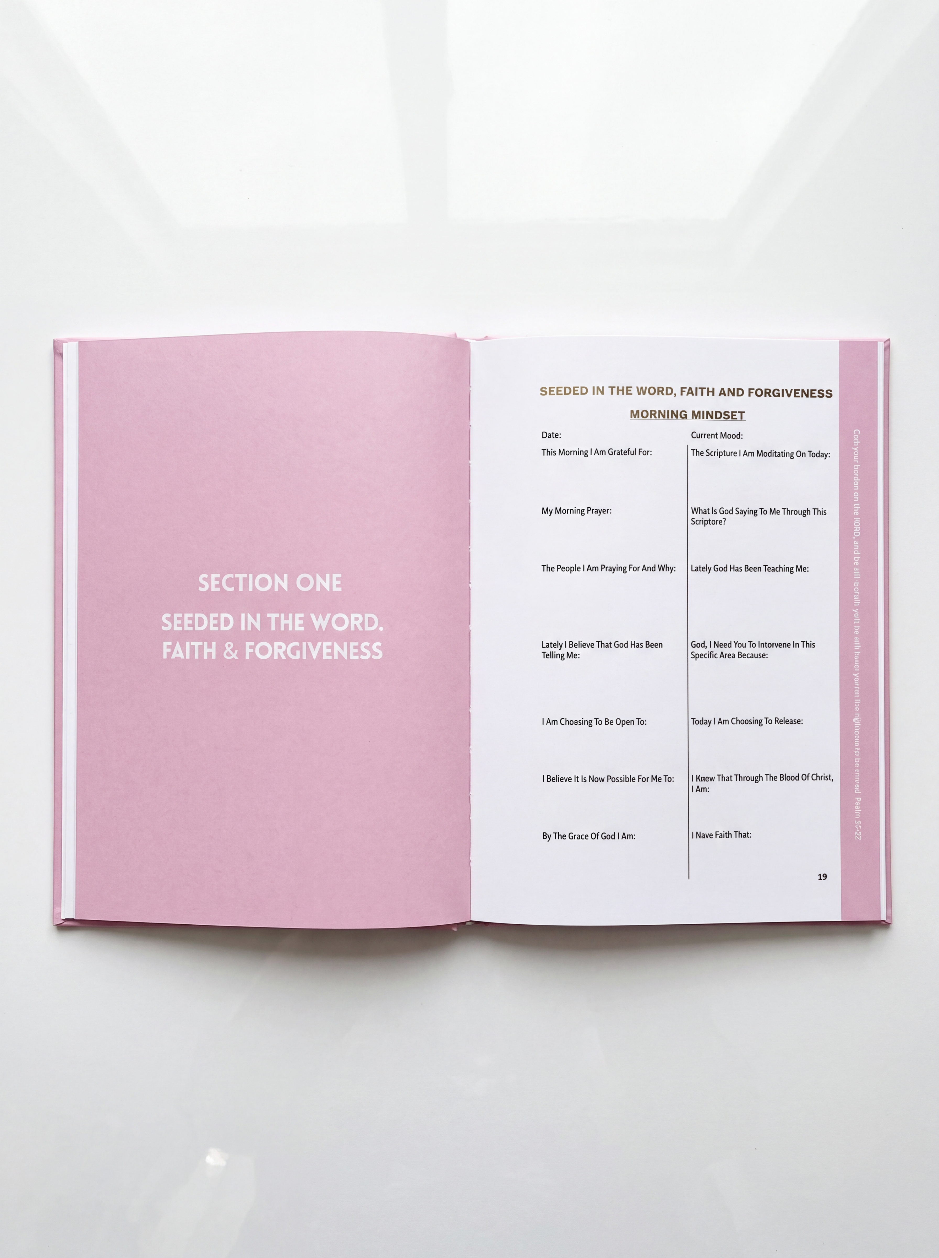 Pink journal titled XOXO Spirit and Soul designed for women of faith