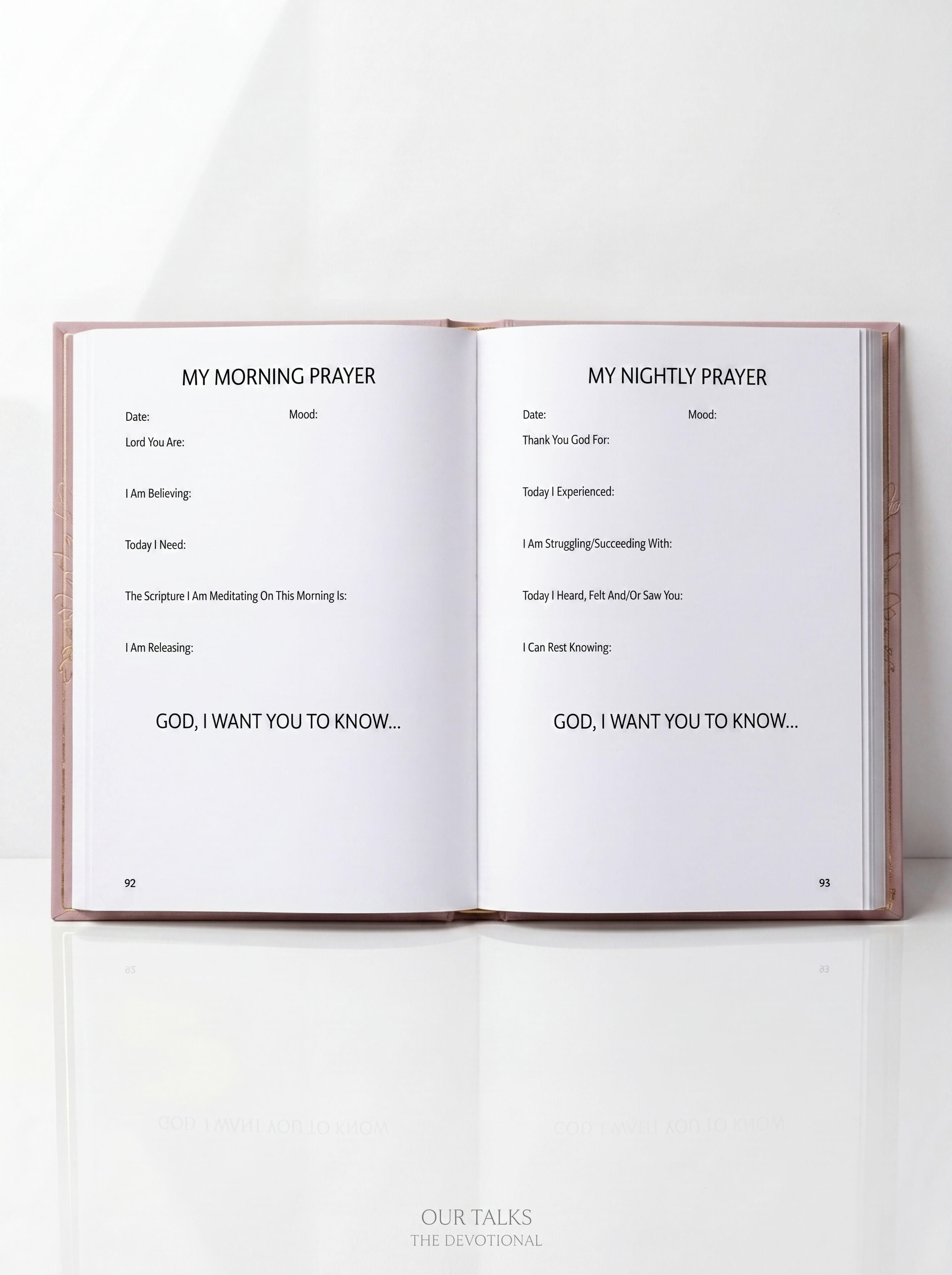 Christian women's prayer journal with daily guided faith prompts