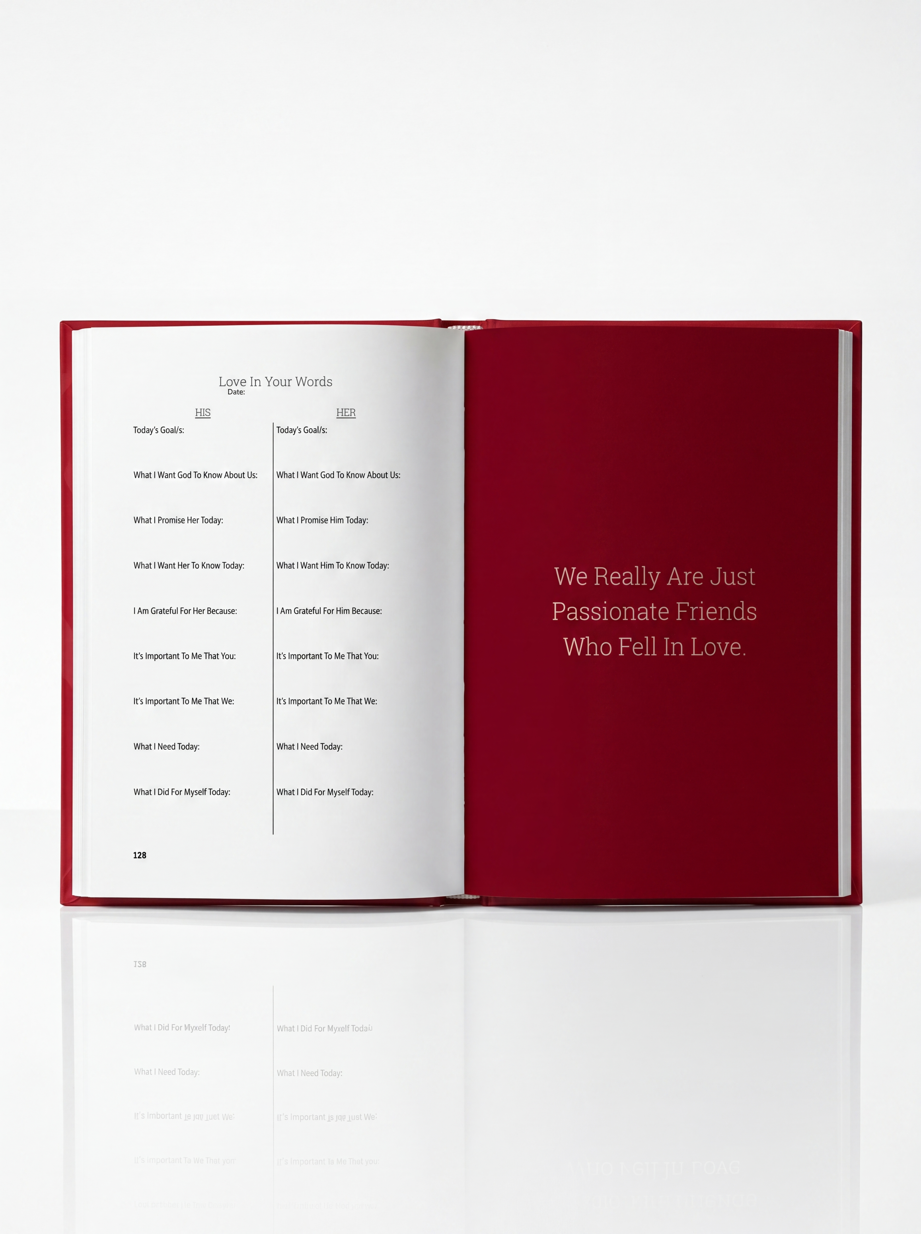 Couples bonding and connection guided journal with structured prompts