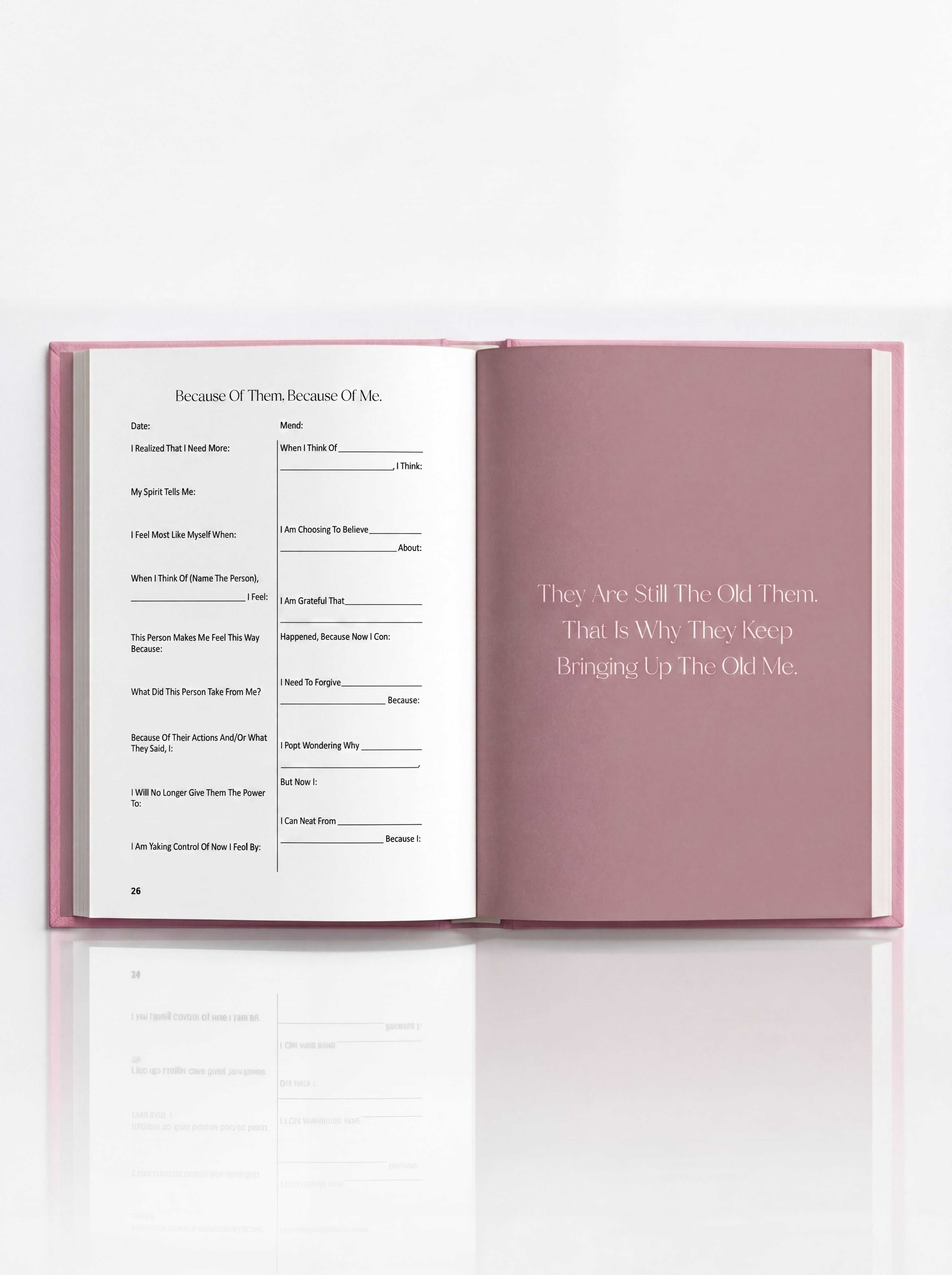 Emotional clarity and healing journal for women titled Renewed