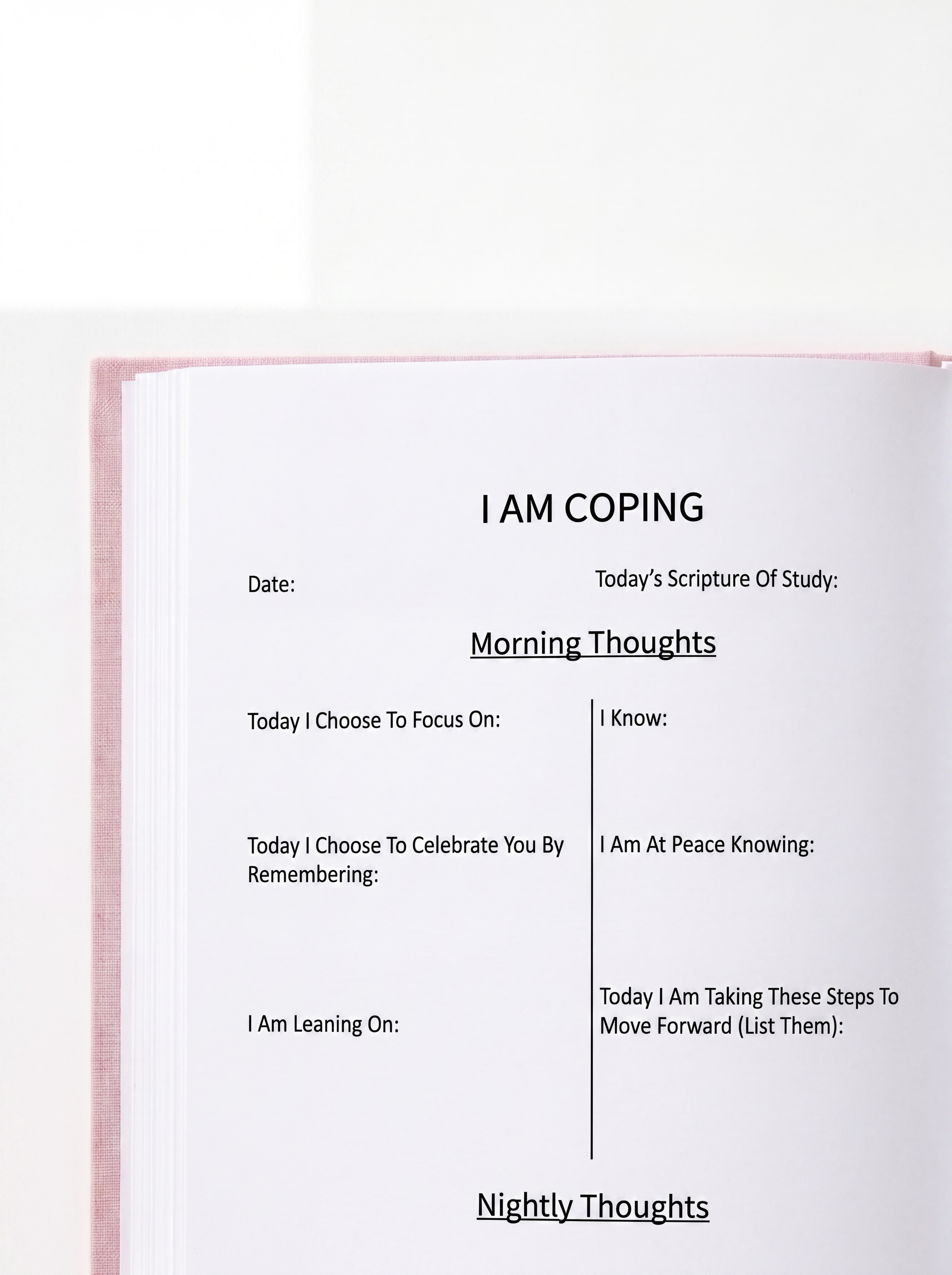 Guided healing journal for women dealing with grief and emotional loss