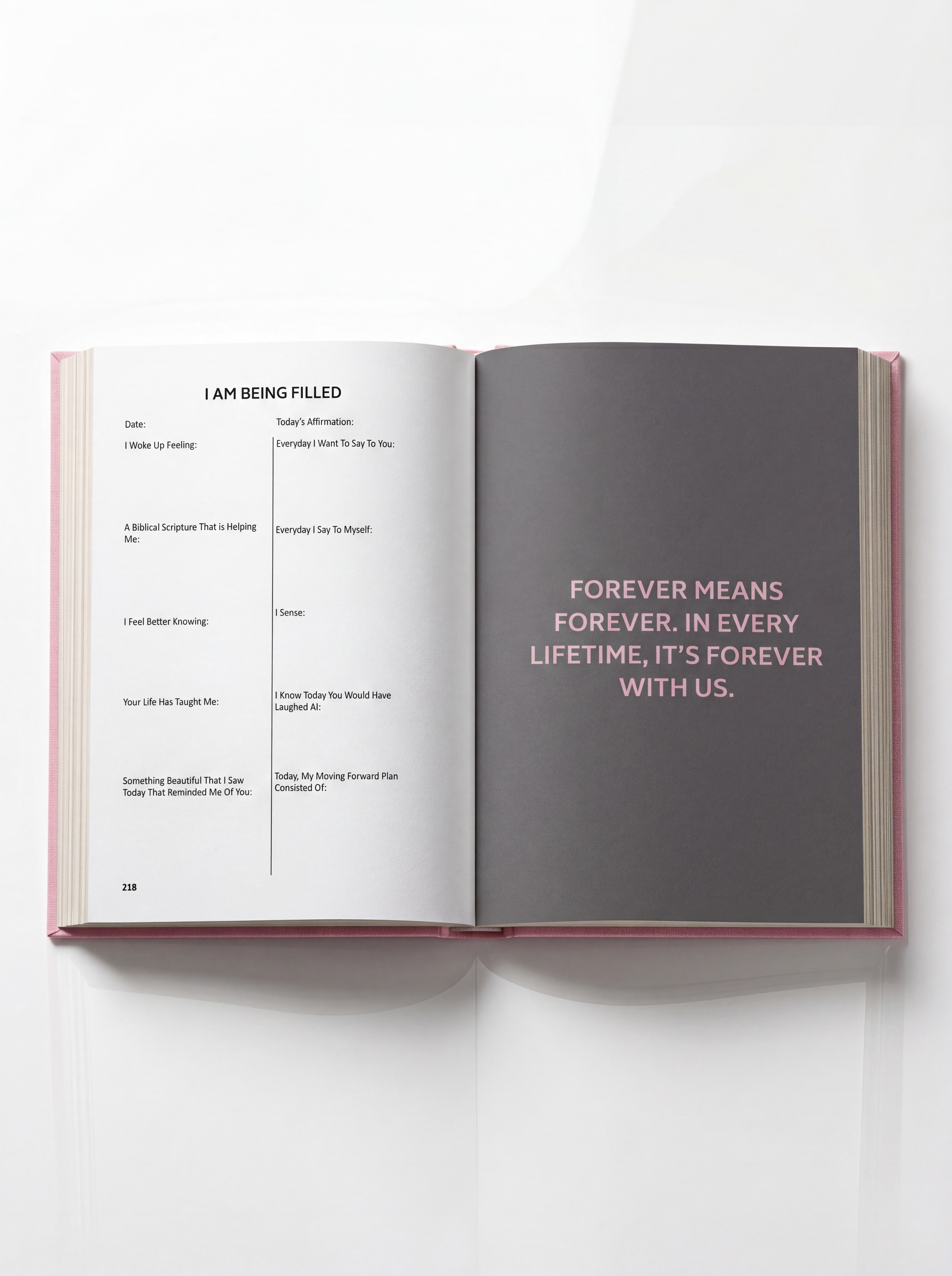 Guided journal for women maintaining connection and healing after loss