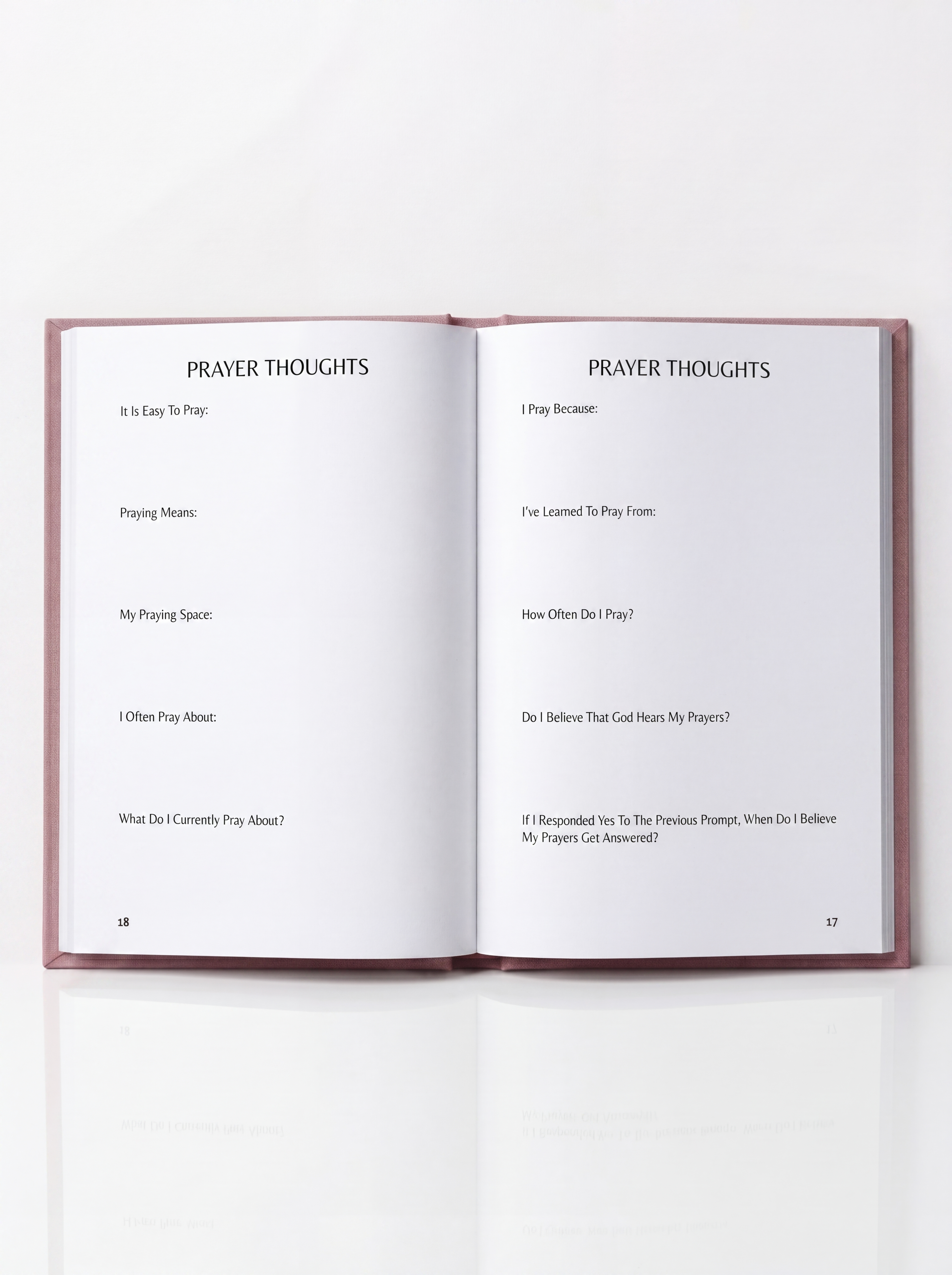 Journal for women to write daily prayers to God with guided prompts