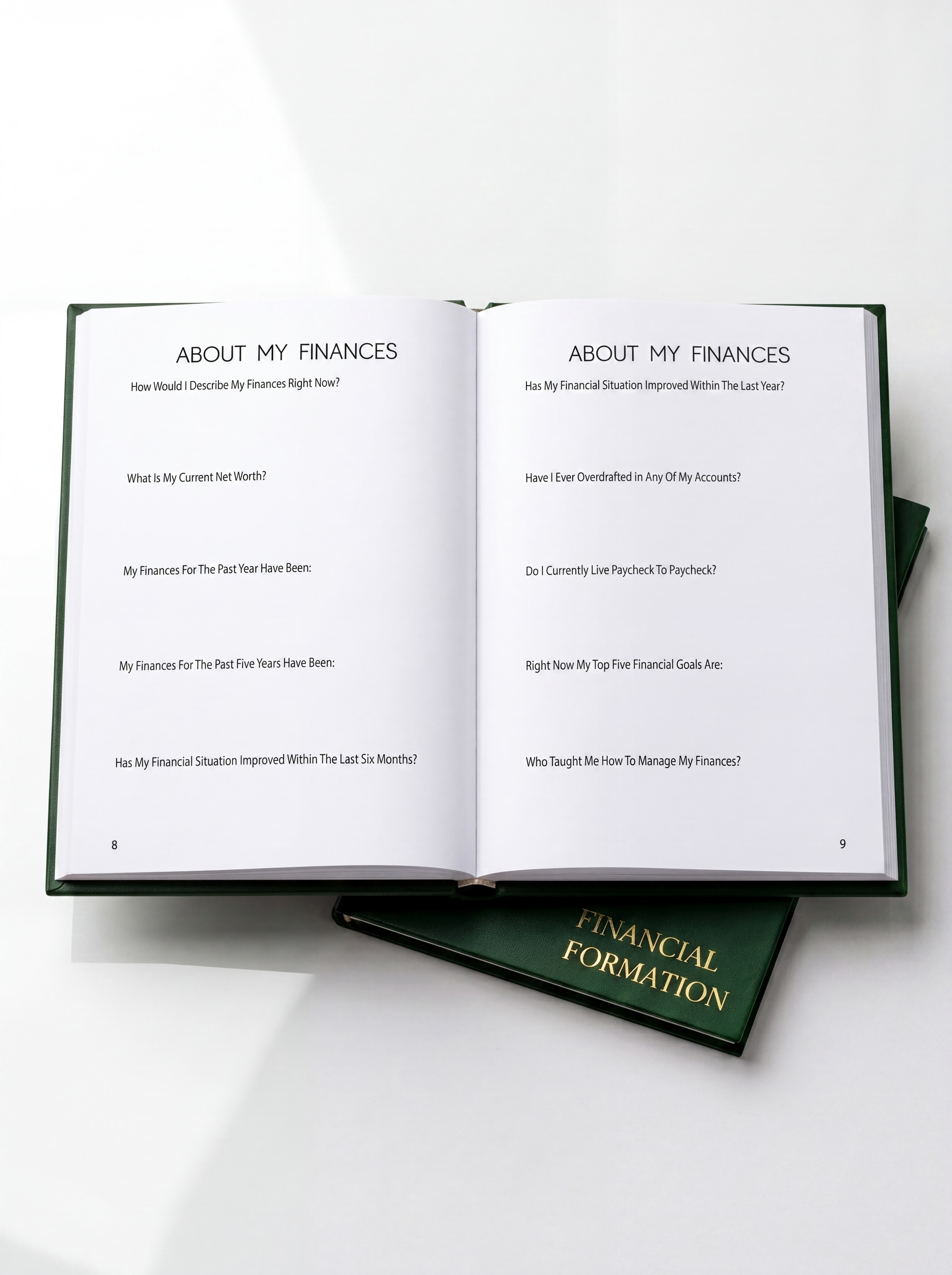 Financial clarity and money guided journal for women with daily prompts