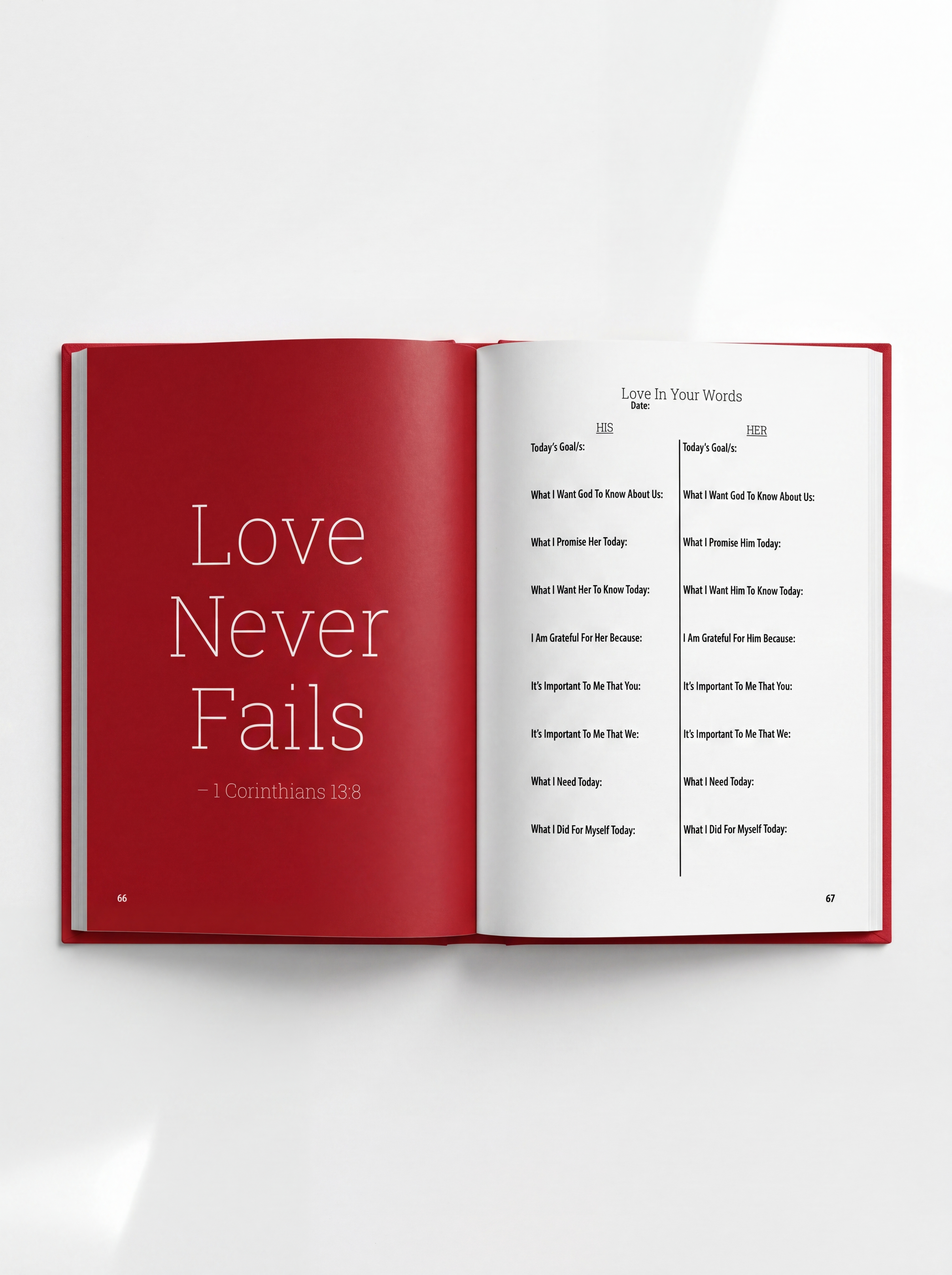 Relationship healing guided journal for couples with daily prompts