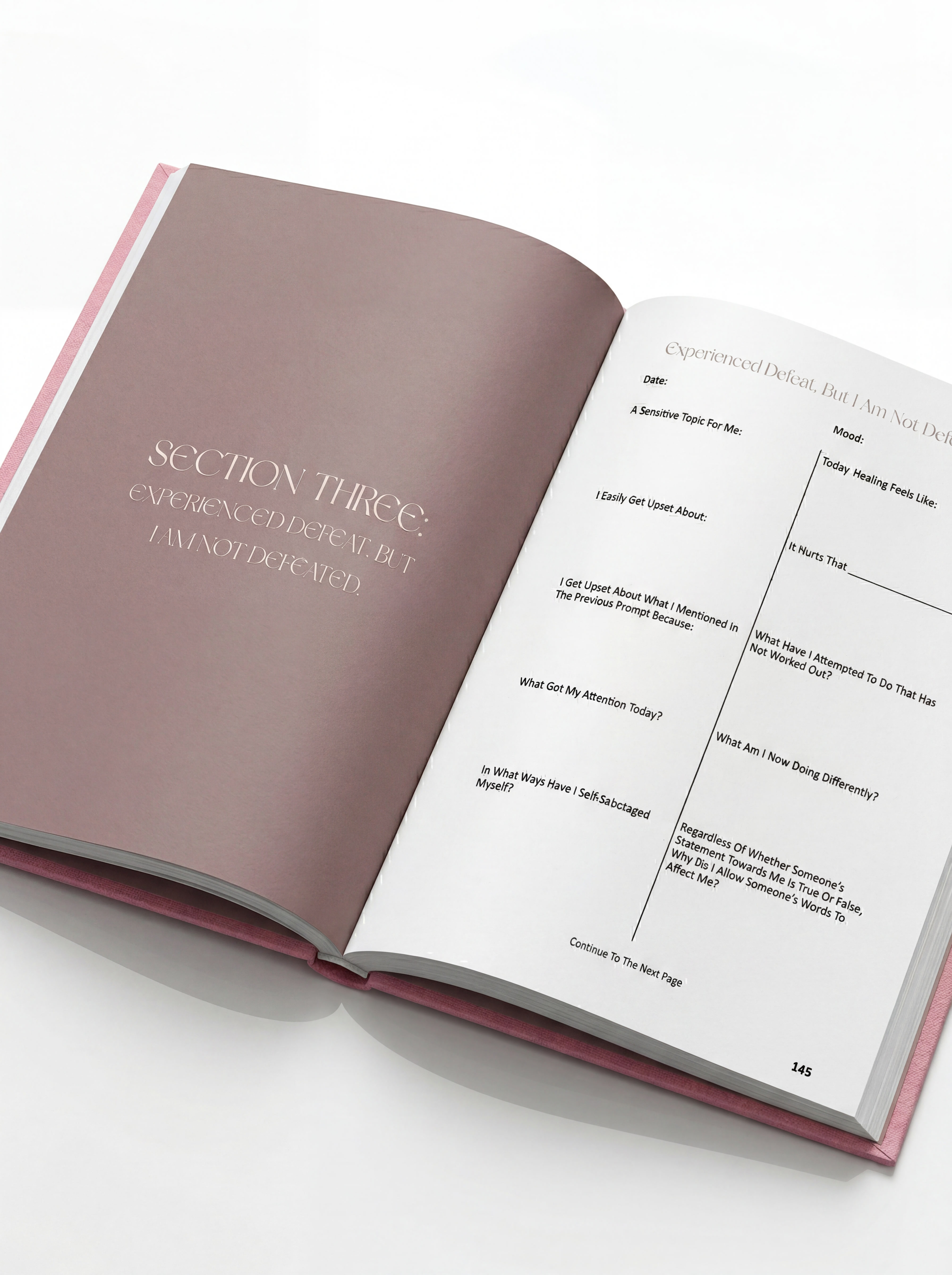 Emotional healing guided journal for women with daily writing prompts