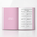 Pink guided spiritual growth journal with gold abstract design